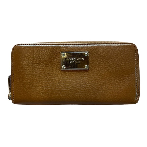 MICHAEL KORS Brown Leather Zip-Around Wallet - Picture 2 of 7